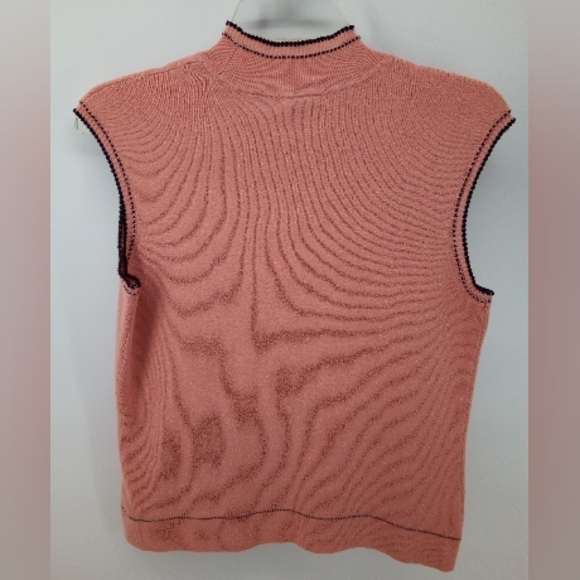 Emma James Petite Liz Claiborne Pink Black Stitch Cardigan Set Career Work M - Picture 8 of 13